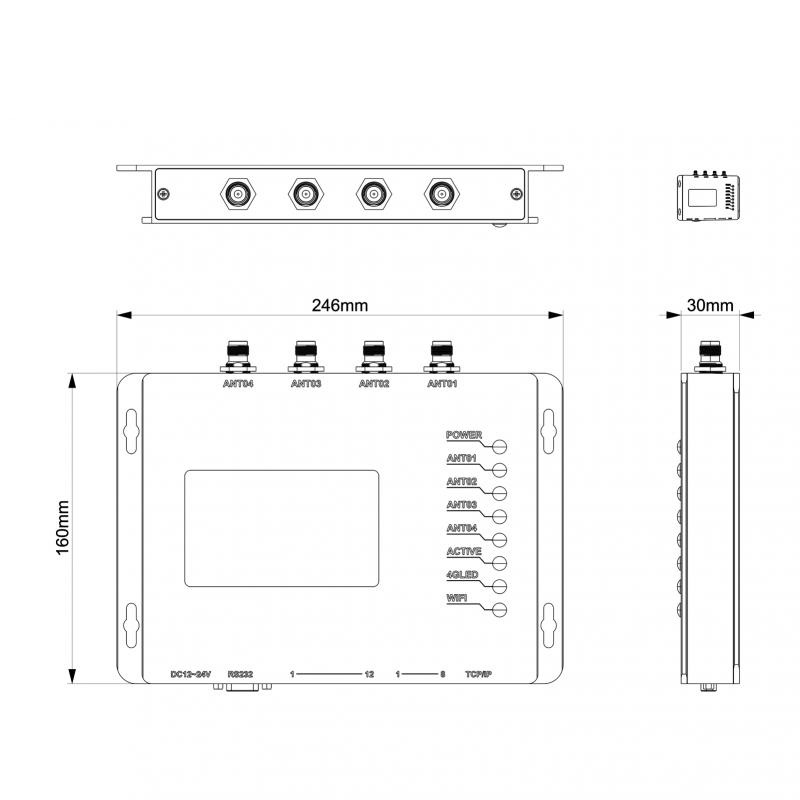 4 Portlu  UHF RFID Okuyucu